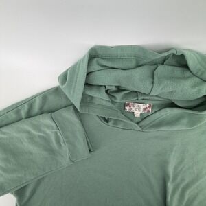 Pink Rose Green Twist Front Hoodie Sweatshirt Womens‎ XL